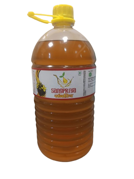 5ltr Sangpriya yellow mustard oil bottle